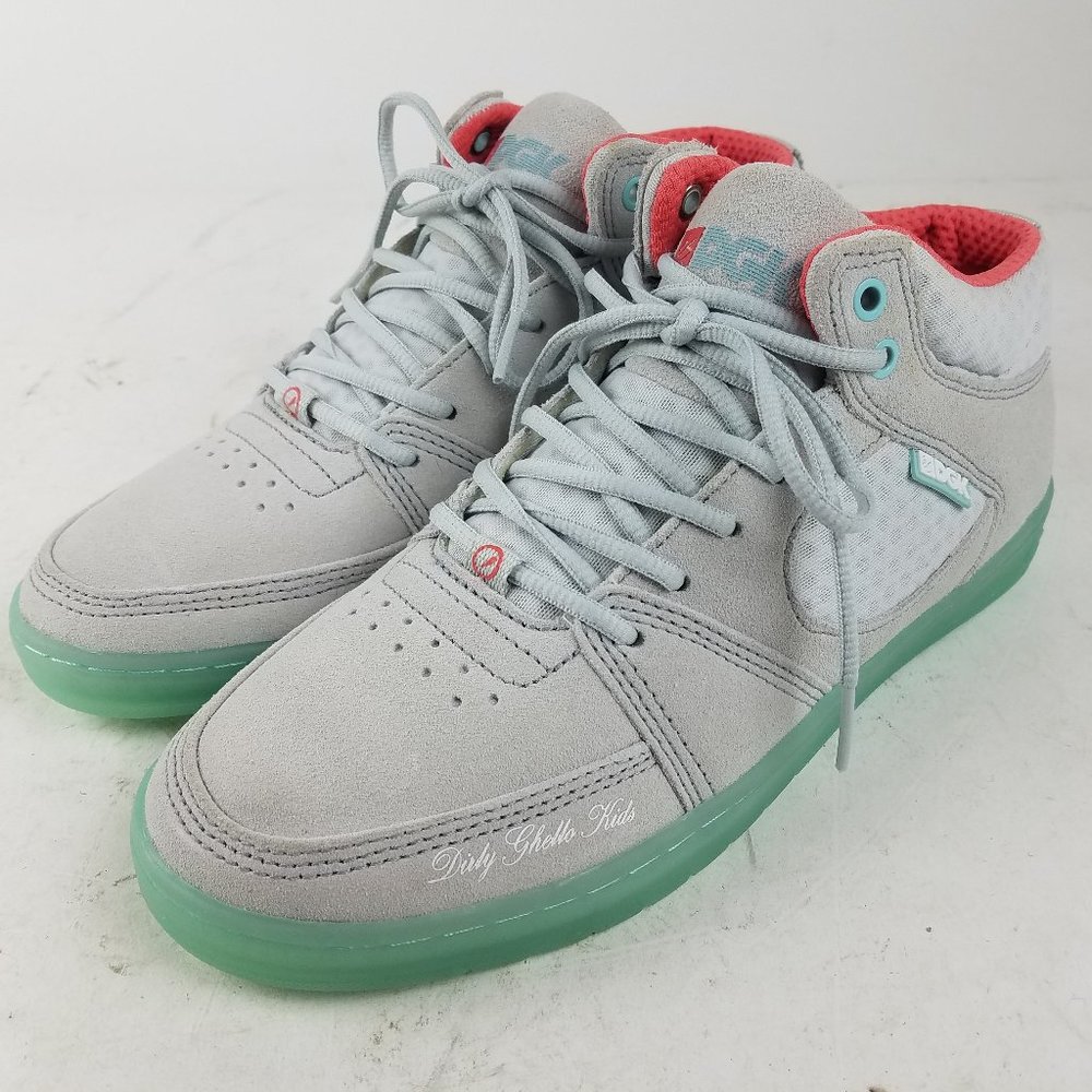 NWOB és eS x DGK Accel Slim Mid Shoe Men's 7 Suede Gray 2017 Skateboarding